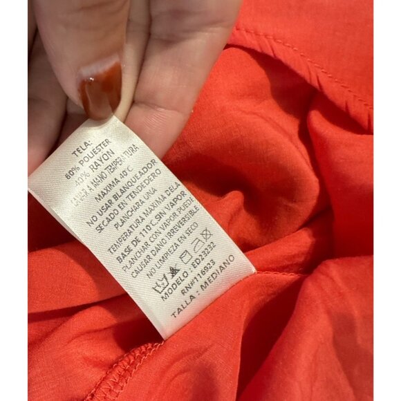 Easel Medium Red Flutter Sleeve Tired V Neck Dress Boho Fairy Romantic Party - Picture 9 of 14